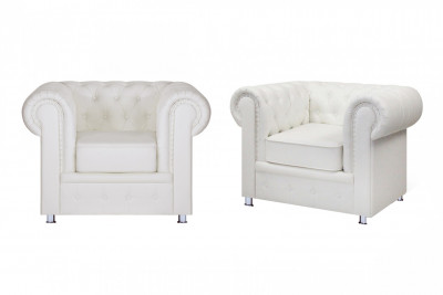 Кресло Честер, экокожа белый