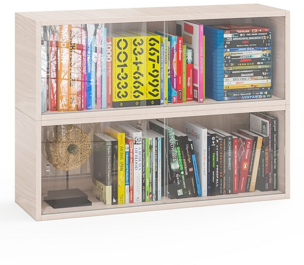 Две полки книжных С-МД-КН01, ясень шимо светлый