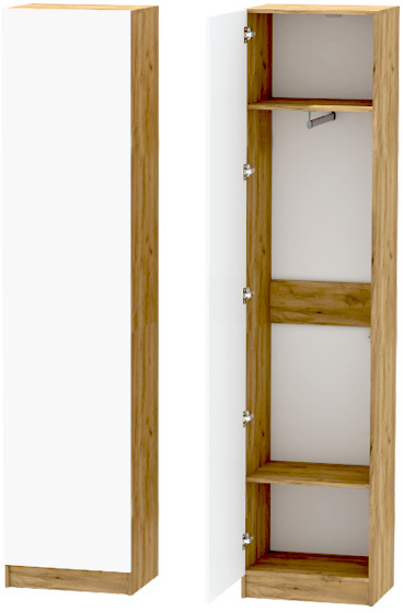 Модульная Прихожая Иннэс-10, набор 1, Дуб крафт золотой/Белый глянец