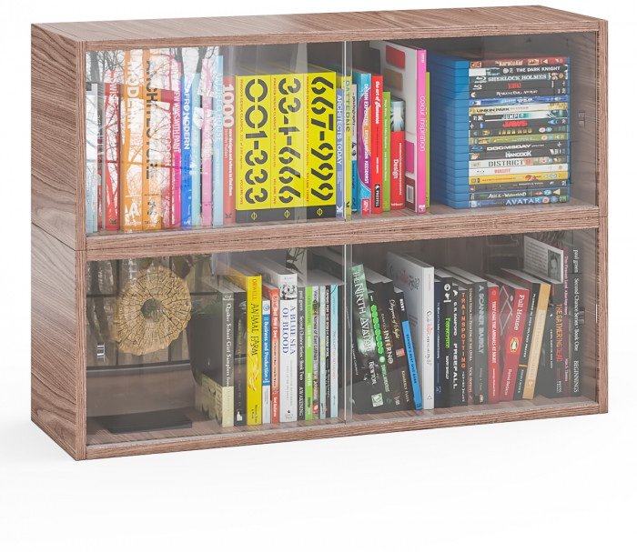 Две полки книжных С-МД-КН01, ясень шимо тёмный