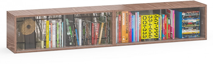 Две полки книжных С-МД-КН01, ясень шимо тёмный