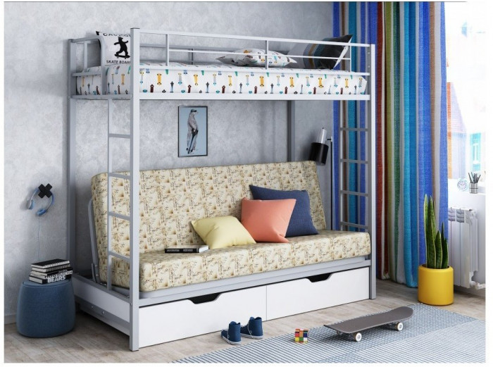 Двухъярусная кровать Мадлен ЯЯ (Черный)