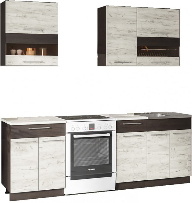 Кухонный гарнитур Маша 1.6 м, дуб крафт белый