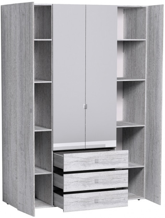 Шкаф для одежды и белья Нео 555, дуб шавиниган