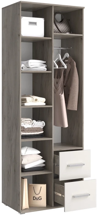 Шкаф 2-х створчатый Фиеста NEW, Крафт серый/Кашемир