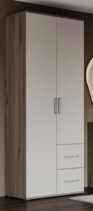 Шкаф 2-х створчатый Фиеста NEW, Крафт серый/Кашемир