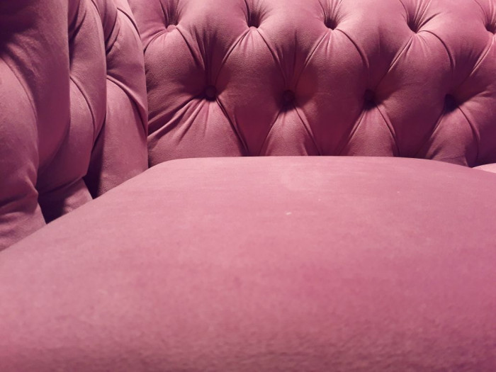 Диван офисный нераскладной Честер 3-х местный, велюр бордо