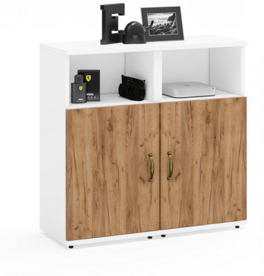 Лидер-8 Тумба МД 3.19 2 шт., белый шагрень/крафт золото