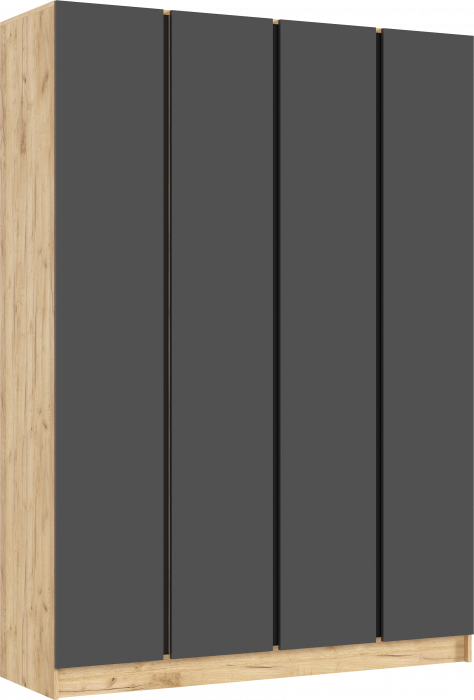 Келвин Шкаф 4-х створчатый (1600) (Графит, Дуб Крафт)