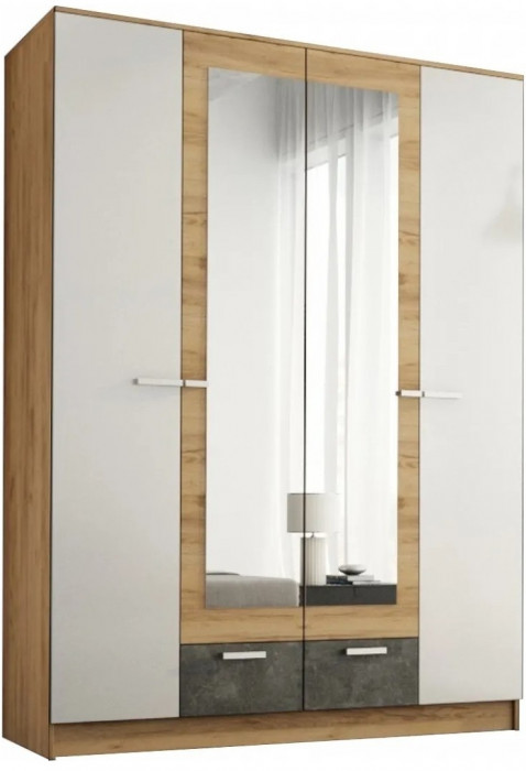 Адель Шкаф 1,6 + полки (Ясень шимо темный / светлый)