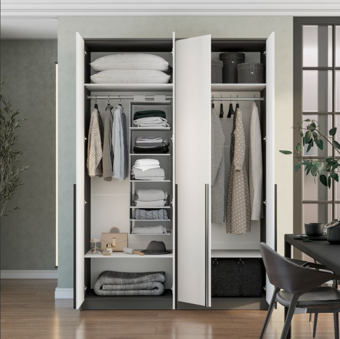 Шкаф 4-х створчатый "Шарм" ШК-15 Графит/ Белый