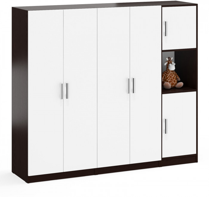 Шкаф С-МД-СК9Ш+Пенал С-МД-СК9П+Шкаф С-МД-СК9Ш, венге/белый шагрень