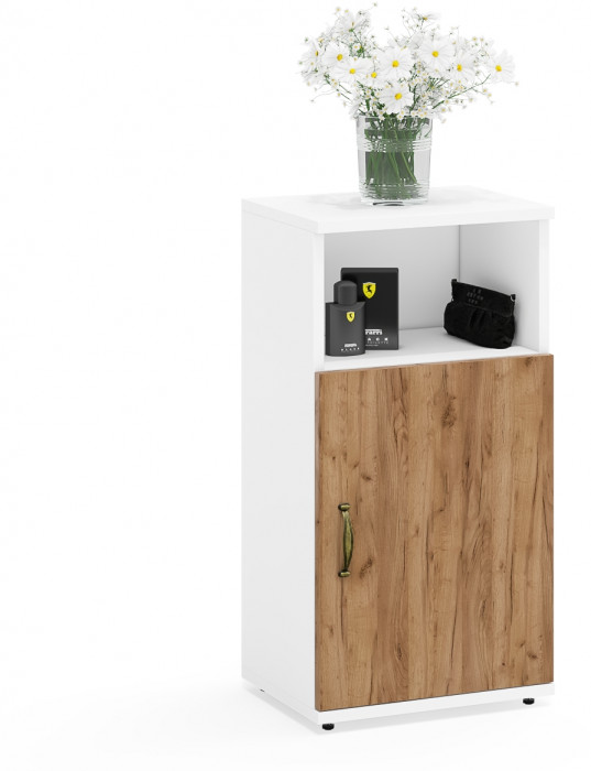 Лидер-8 Тумба МД 3.19 3 шт., белый шагрень/крафт золото