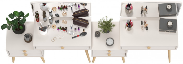 Афина Спальня Трюмо х 2, кашемир серый