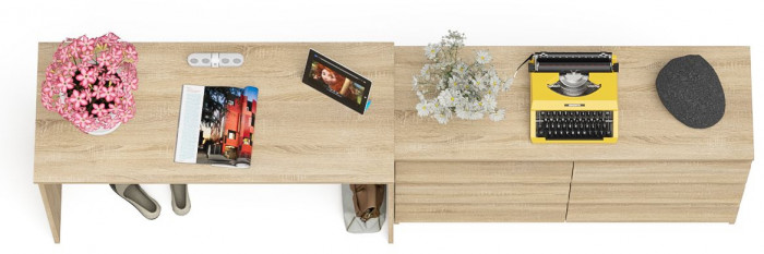 Мори письменный стол МСП1200.1 + Комод МК1200.6, дуб сонома