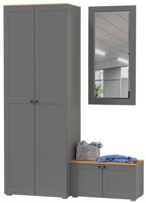 Остин Прихожая 18, серый графит/дуб крафт золотой