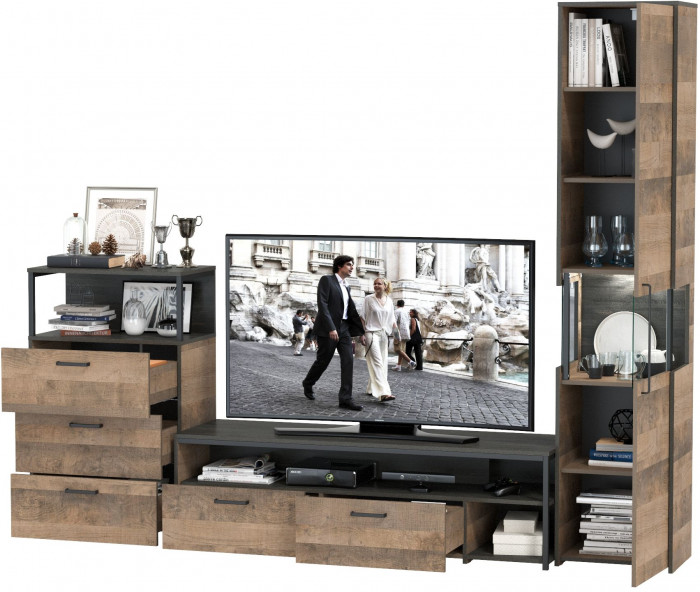 Трувор Гостиная 024, дуб гранж песочный/интра