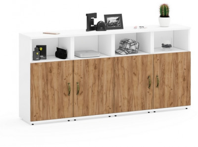 Лидер-8 Тумба МД 3.19 4 шт., белый шагрень/крафт золото