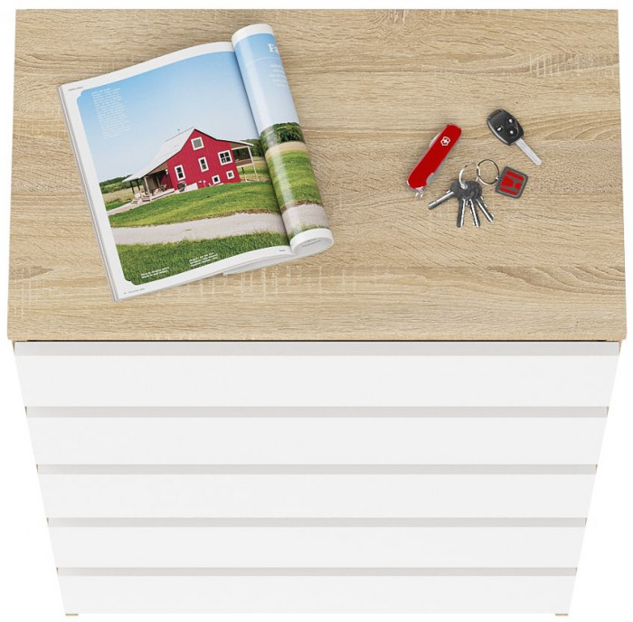 Мори Комод МК700.5, дуб сонома/белый