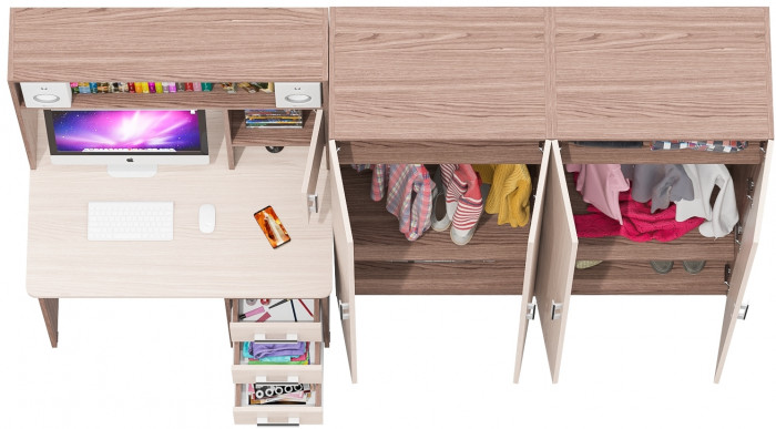 С-МД-СК9 Компоновка № 01, ясень шимо светлый/ясень шимо тёмный