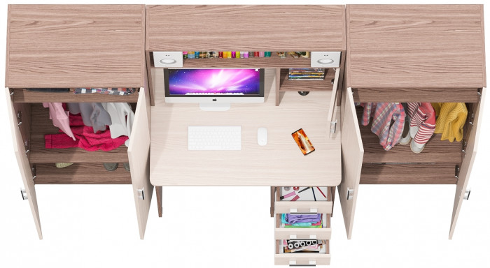 С-МД-СК9 Компоновка № 01, ясень шимо светлый/ясень шимо тёмный