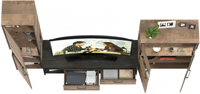 Трувор Гостиная 026, дуб гранж песочный/интра