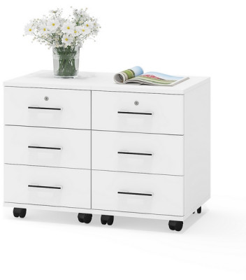 Две тумбы выкатных С-МД-3-02, белый шагрень