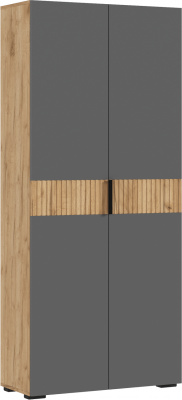 Роджина Шкаф двухстворчатый (800) (Графит, Крафт золотой)