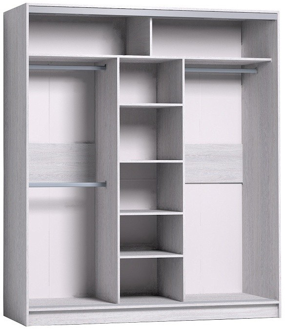 Шкаф-купе с зеркалом Стрике 1800 Ясень Анкор светлый