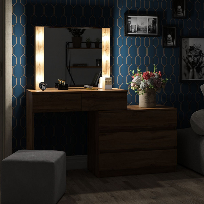 Стол косметический с подсветкой 110, дуб вотан