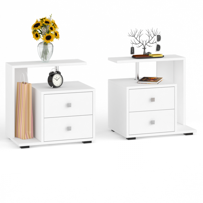 Камелия спальня № 4 Кровать 1800 + Две тумбы + Комод + Шкаф 4-х створчатый, белый