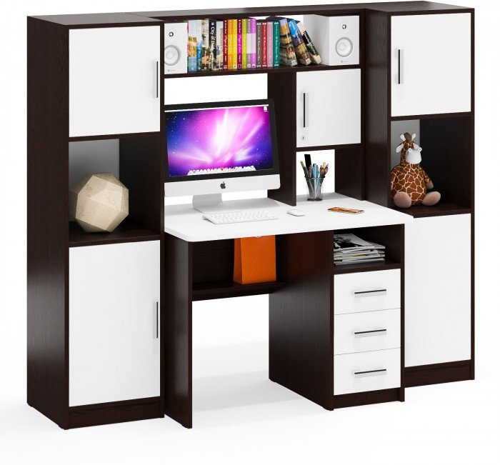 С-МД-СК9 Компоновка № 02, венге/белый шагрень