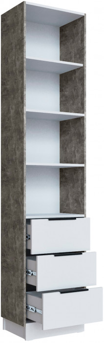 Шкаф Мадрид торцевой (0,35) с 3 ящ., Белый/Ателье светлое