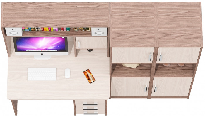 С-МД-СК9 Компоновка № 02, ясень шимо светлый/ясень шимо тёмный