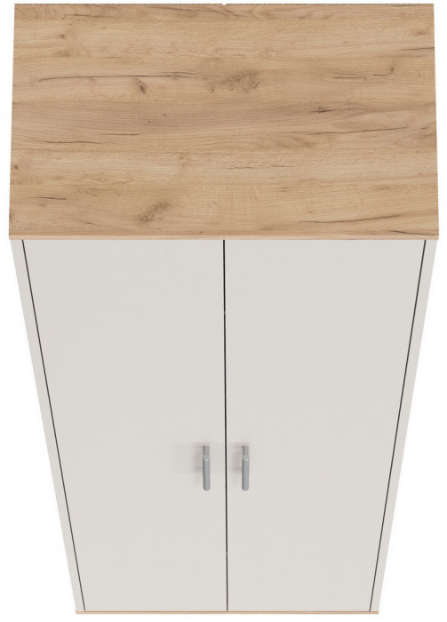 Прихожая 2-3430дкз/к.с Домино - Шкаф для одежды, дуб крафт золотой/кашемир серый