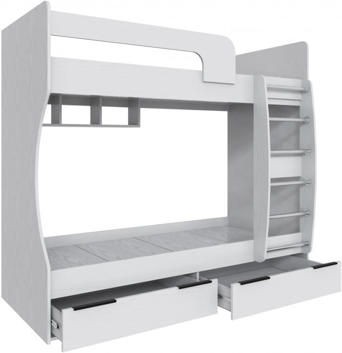 Кровать Мадрид (0,8) двухярусная, Белый