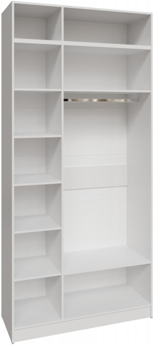 Шкаф 1,2 с антресолью и зеркалом Мадрид, Белый/Ателье светлое