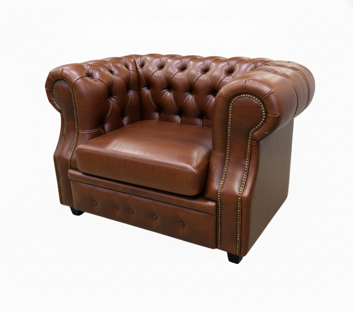 Кресло Честер ЛОФТ, экокожа светло-коричневый