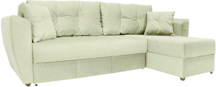 Диван-кровать угловой Амстердам Люкс, 150х200, еврокнижка, велюр, бежевый